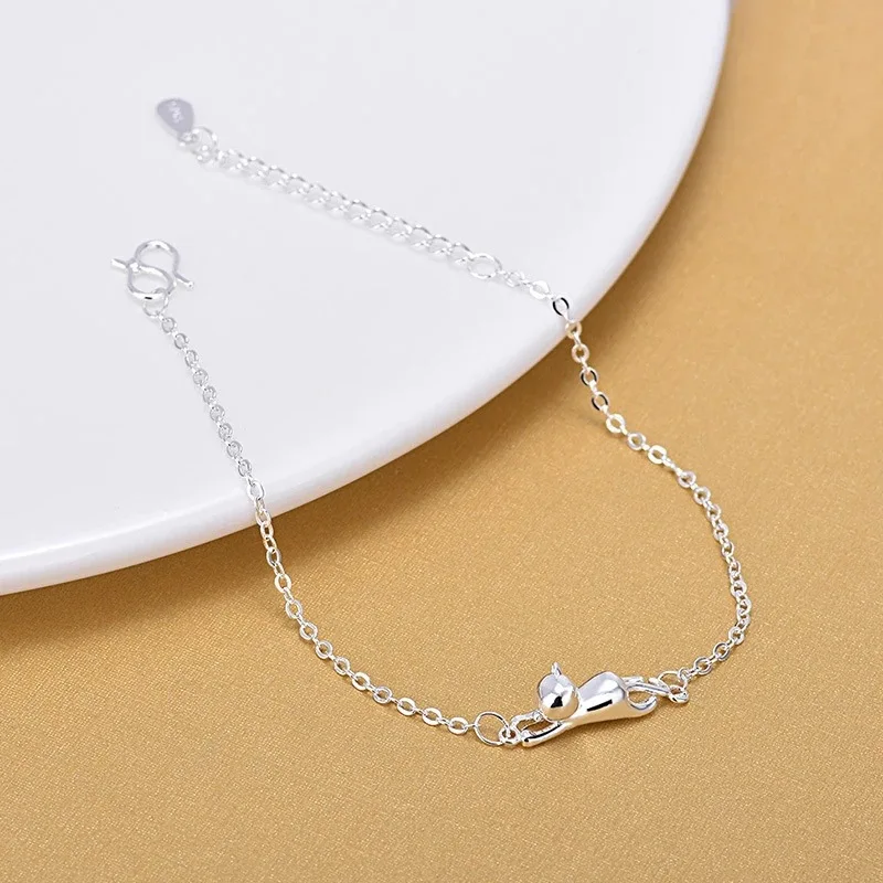 

Новый модный браслет ювелирные изделия Индивидуальный простой и дикий кот Ручные украшения животные 3D трехмерный котенок браслет на ногу