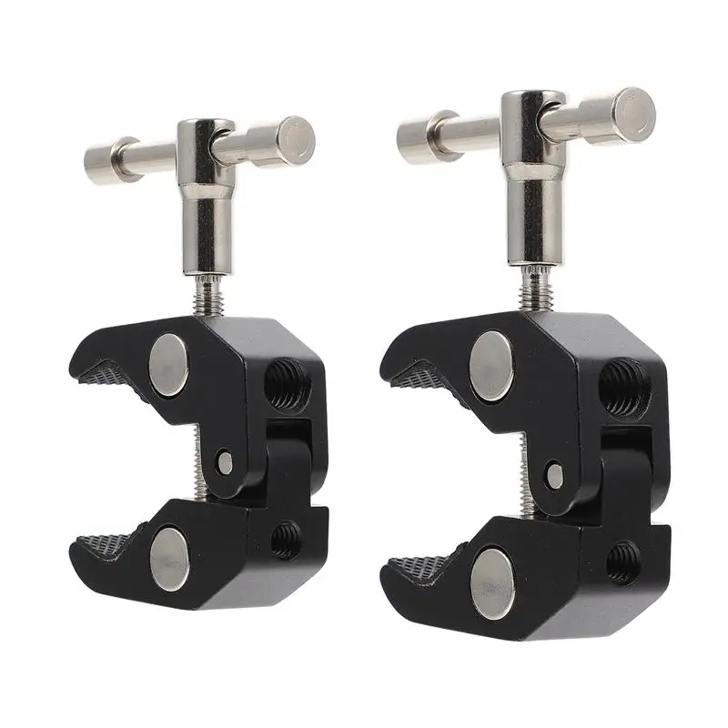 

2PCS Super Clamp Aluminum Alloy 1/4 inch 3/8 inch Thread Camera Clip Holder Supply