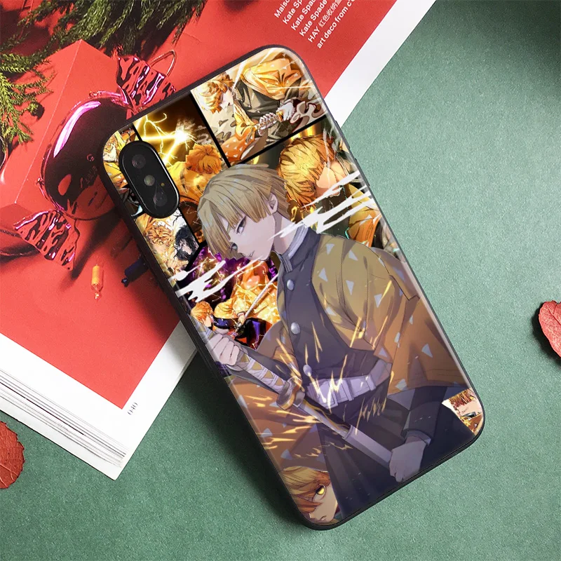 zenitsu agatsuma demon slayer kimetsu no yaiba phone case cover shell for iphone se 6s 7 8 6splus 7plus 8plus x xr xs 11 pro max free global shipping