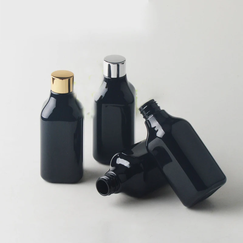 

200ml Essential Oil Packaging Bottle Shower Gel Plastic Container Bottle Gold Screw Top Cap Refillable Makeup Bottles
