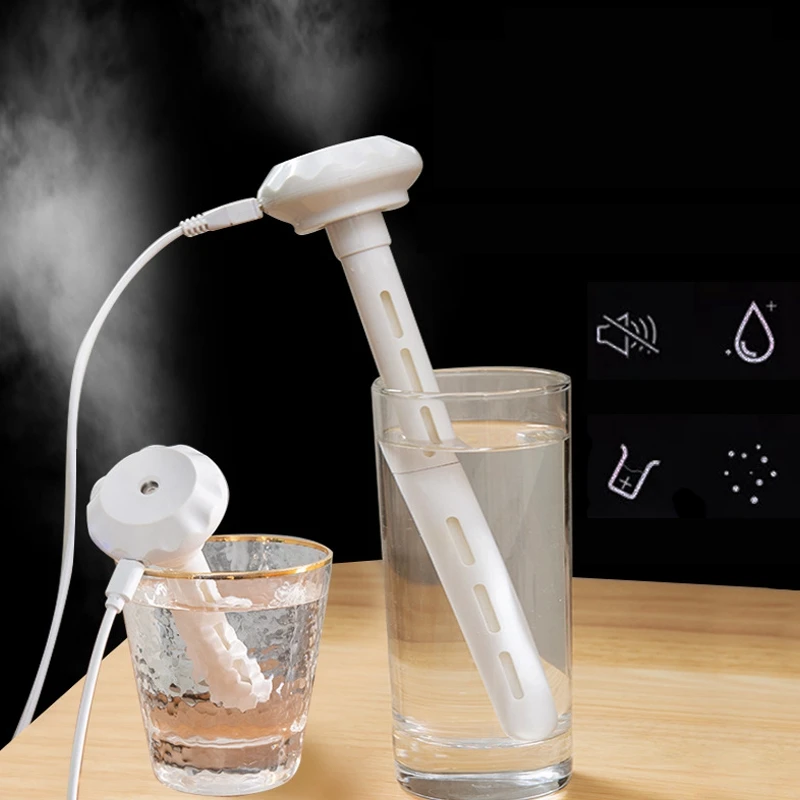 

USB Portable Air Humidifier Diamond Bottle Diffuser Mist Maker for Home Office Humidification Detachable