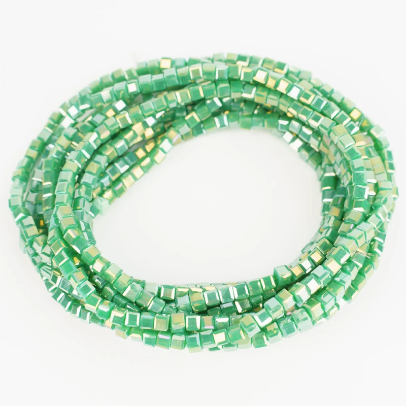 

Cube square crystal beads 2mm 195pcs Czech glass square beads, string beads, spacer beads, used for jewelry DIY