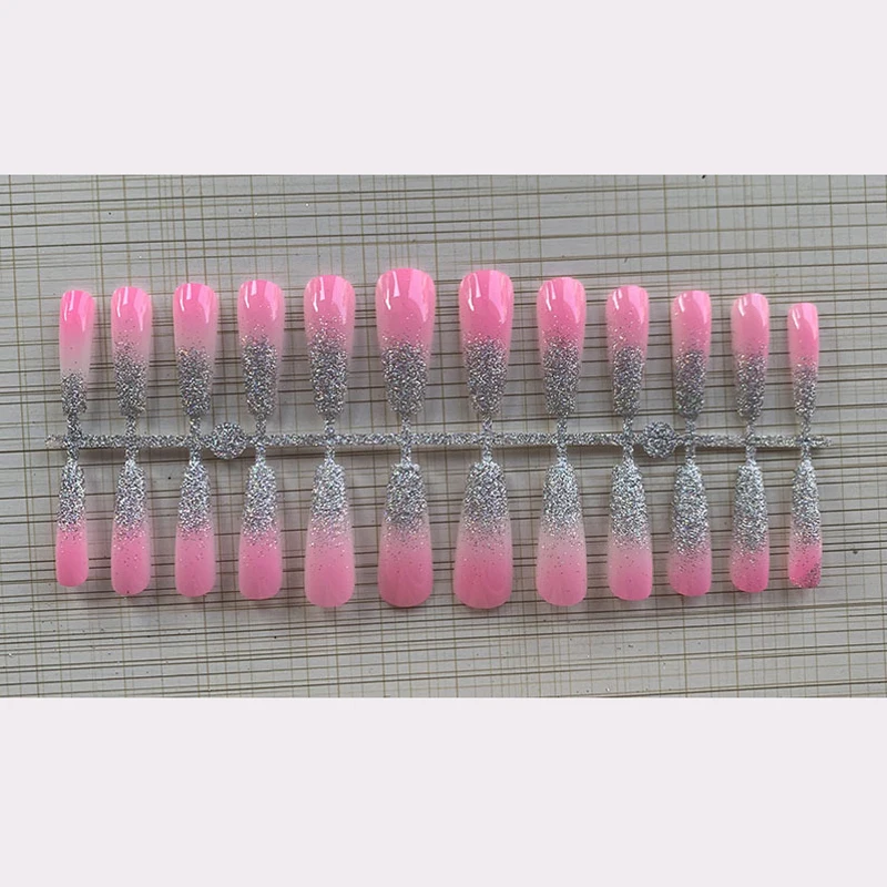 

Super Long Fake Nails Coffin Glossy Artificial Plastics Impress Press On Nails False Girls Ballerina full cover Fingernails Tips