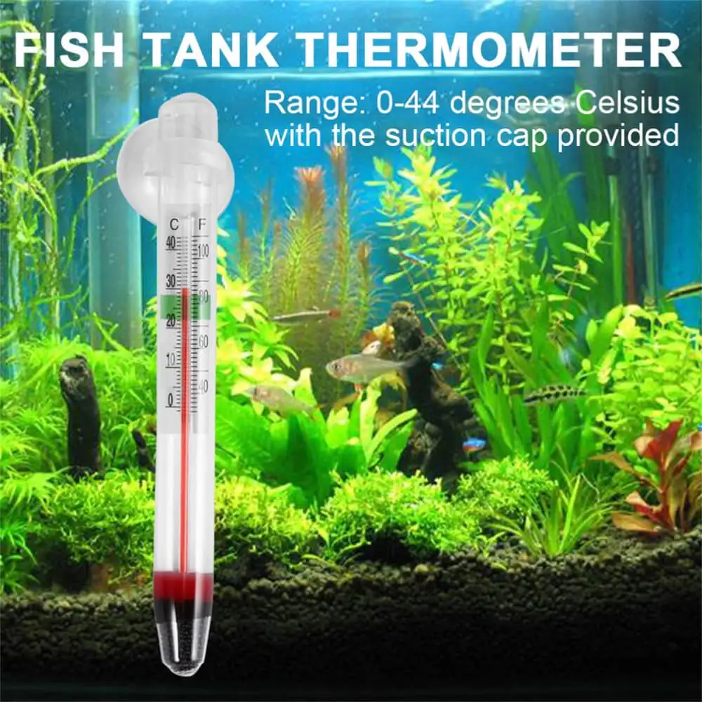 

Glass Meter Aquarium Fish Tank Water Temperature Thermometer With Suction Cup Digital Household 0-44 Degrees Temperature Meter