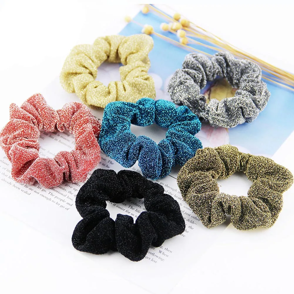 Блестящие блестящие кольца для волос девочек держатель конского хвоста