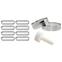 perforated kit tart rings tart tamper mini mousse cake rings with 8pcs french dessert mousse quiche cake mold