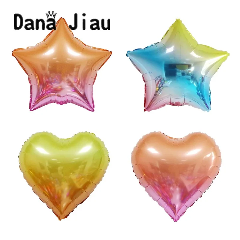 Danajiau 18 дюймов градиентный Радужный Гелиевый шар индивидуальность день рождения