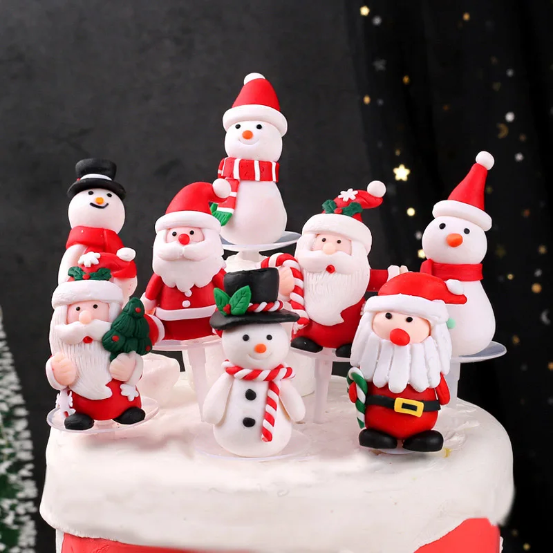 Leeiu 1 шт. рождественские фигурки для тортов носки в виде Санта Клауса кексов флаг