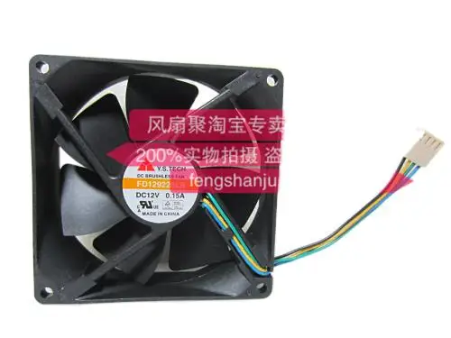 Y.S.TECH FD129225LB 12V0.15A PWM бесшумный вентилятор 9 см 9225