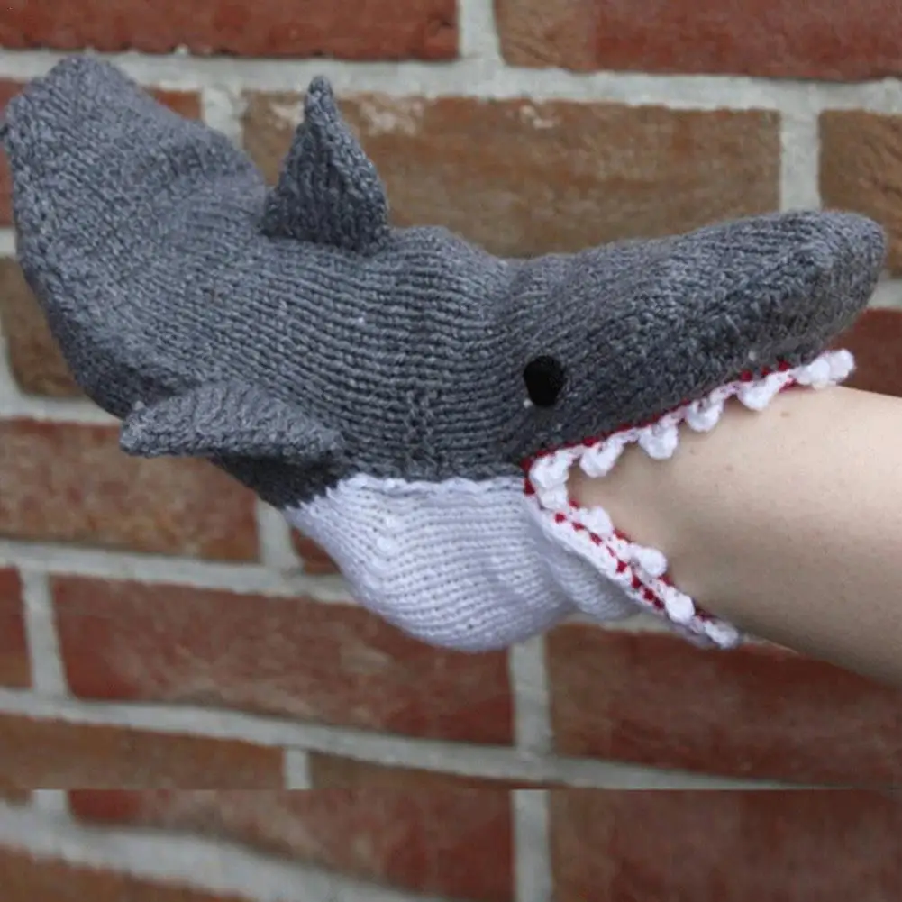 

Novelty Cotton Socks Shark Crocodile Shark Cartoon Animal Shape Knit Booties Warm Socks Anti-Slip Socks Christmas Friend Gifts