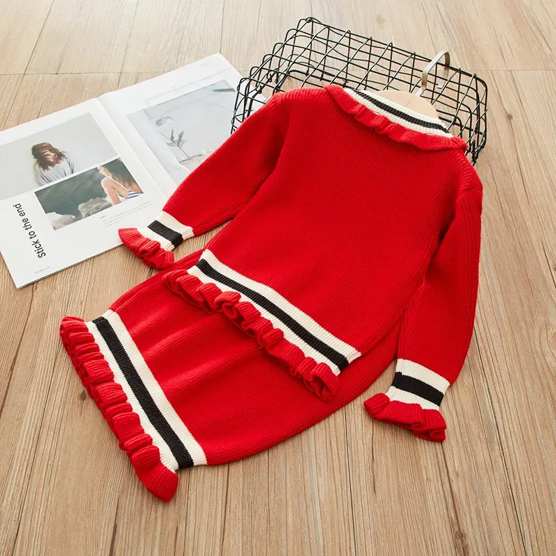 2019 г. Повседневный осенний комплект одежды принцессы для девочек пуловер с