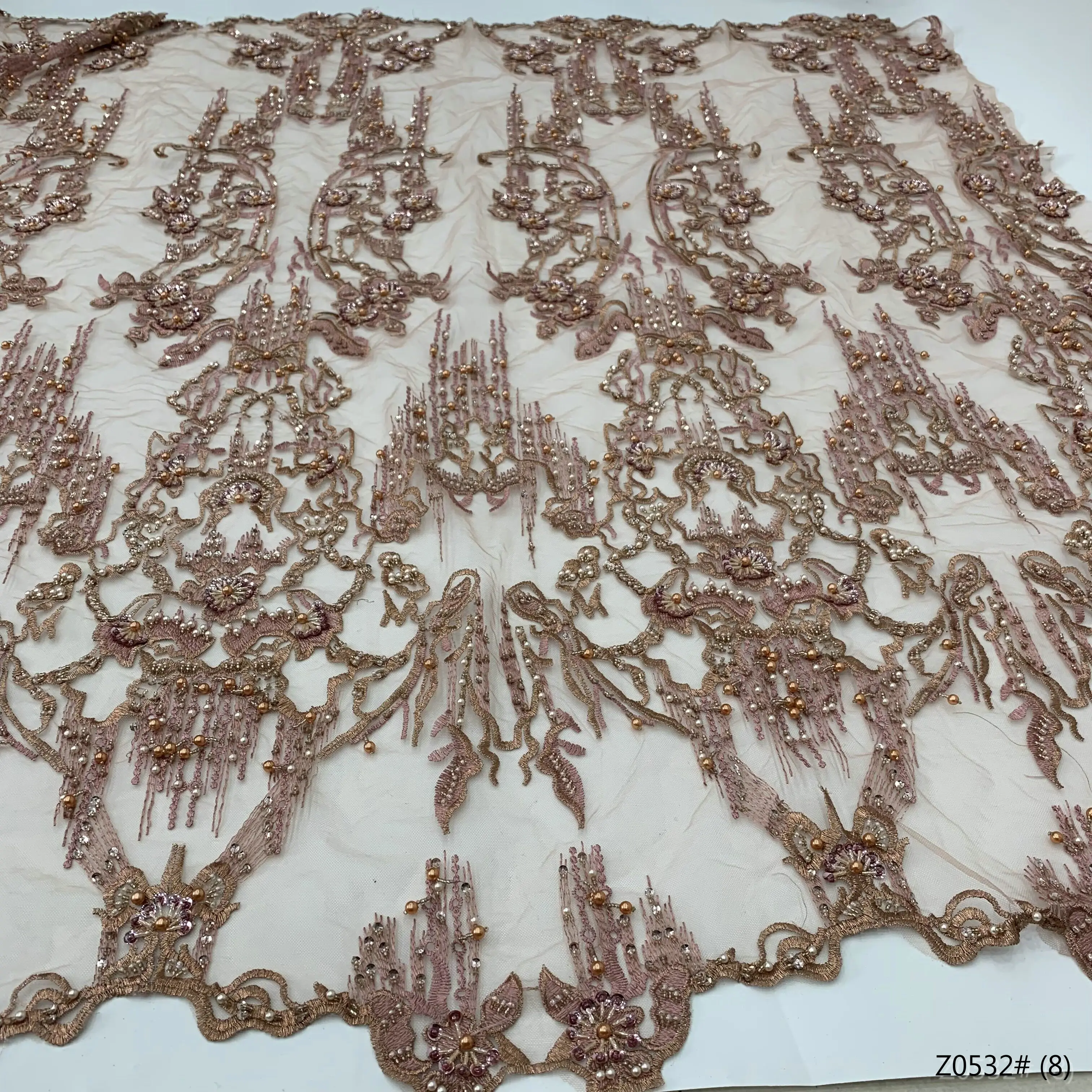 

2021 High Quality African Guipure Lace Fabric French Net Embroidery Tulle Lace Fabric For Nigerian Wedding Party Dress Z0532#