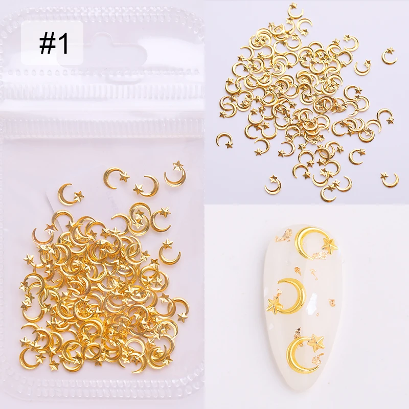 1 сумка металлические Стразы для ногтей Декор золотые украшения кольцо расческа