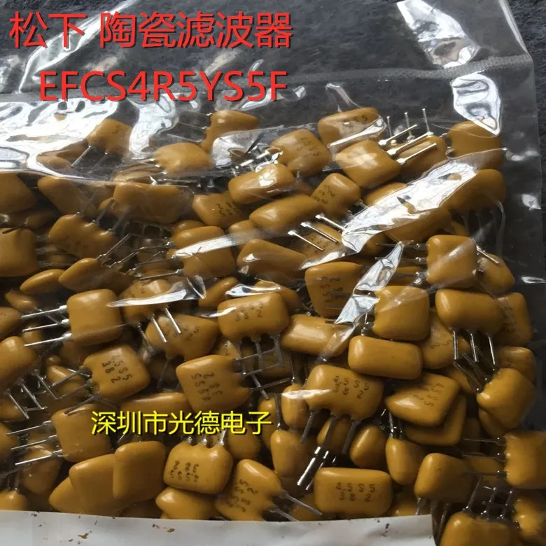 

100PCS/ EFCS4R5YS5F imported Panasonic ceramic filter 4.5S5 4.5MHZ 4.5M straight plug 3-pin yellow