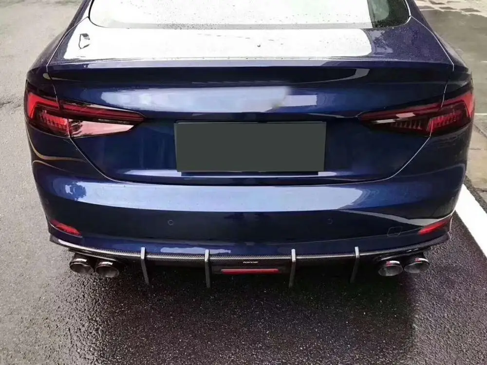 Углеродного волокна диффузор губа на задний бампер спойлер для Audi A5 Sline S5 седан 2017