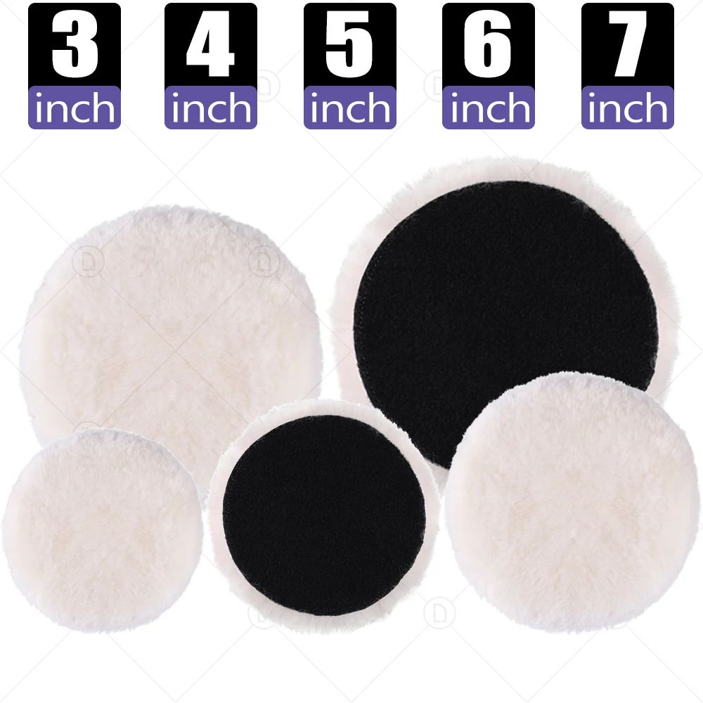 3/4 /5/6/7 Inch Car Polish Pad Disc Imitated Wool Soft Polis
