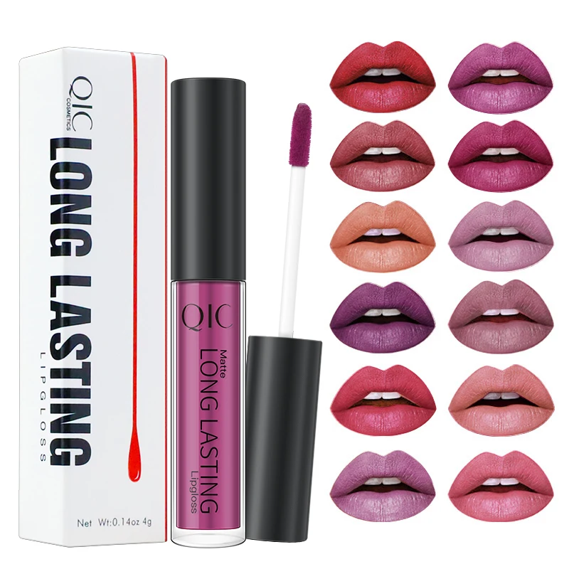

12 color velvet matte lipstick pencil waterproof long-lasting sexy red lipstick non-stick cup makeup lip gloss pen cosmetics
