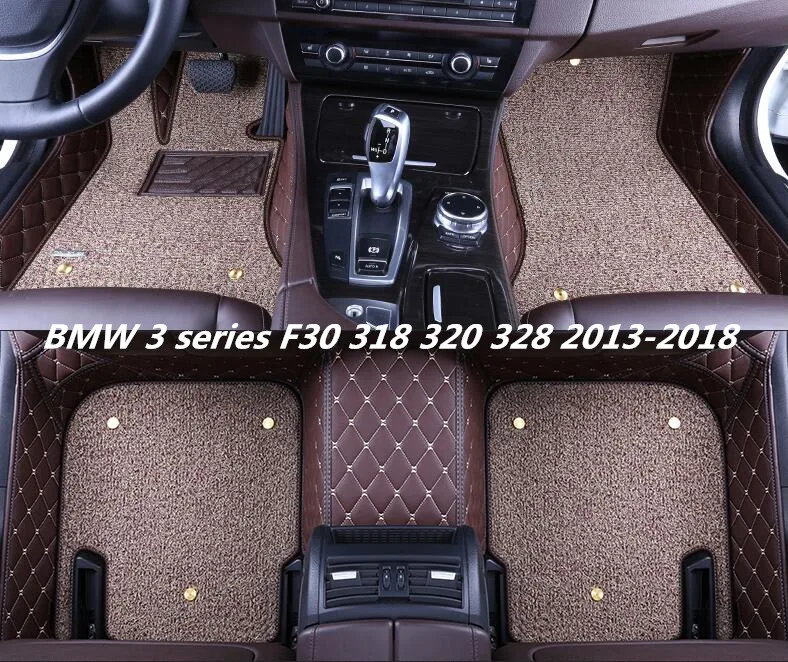Для BMW 3 серии F30 318 320 328 2013-2018 напольные коврики для ног шагов вышивка кожа