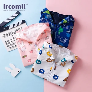 Ircomll 2021 New Spring Summer Kids Clothes for Boys Girls Cartoon Print Sport Windproof Jacket Outwear Zip Outwear