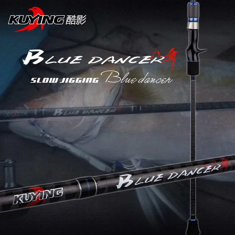 

KUYING BLUEDANCER 2.04m Casting Slow Jigging Lure Rod Fishing Rods Cane Carbon FUJI Rotate Helical Ring 1 Section 150-400g Lures