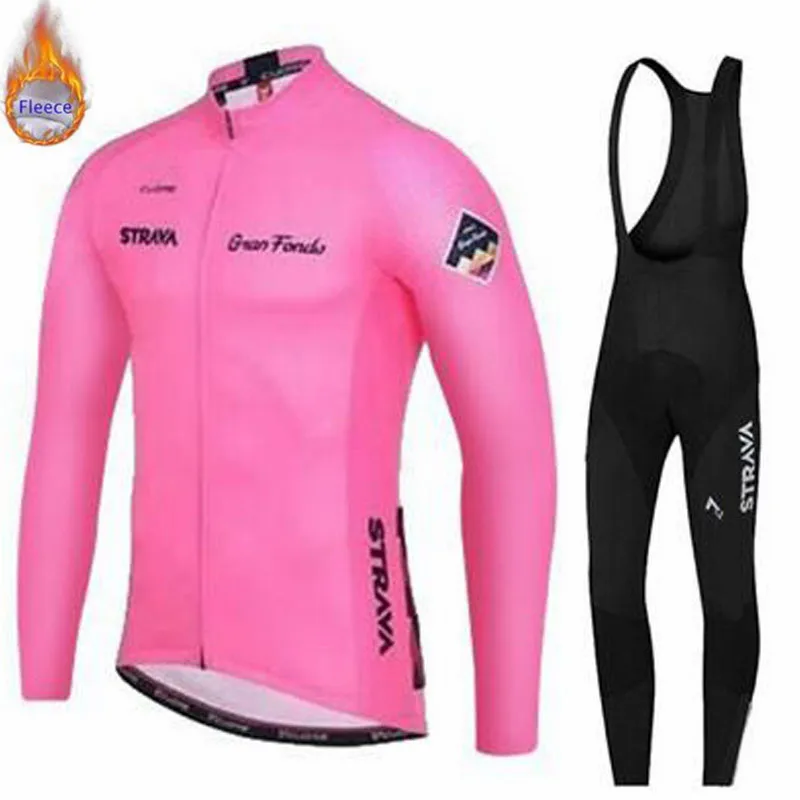 2019 Strava Pro team Зимний новый комплект из Джерси с длинным рукавом для велоспорта
