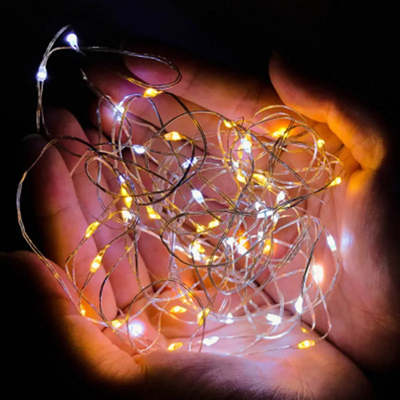 Свадебное украшение светодиодная гирлянда 2 м/1 м медная проволока сказочные огни