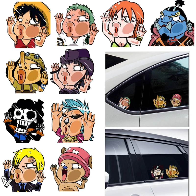 Цельная забавная наклейка на автомобиль в эстетике аниме кавайная фигурка Луффи