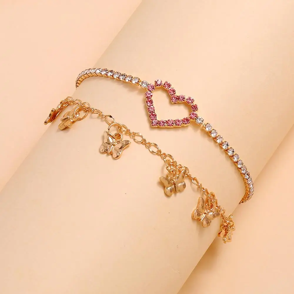 2020 Милые простые сандалии на щиколотку в форме сердца бабочки для пляжа|Анклеты| |