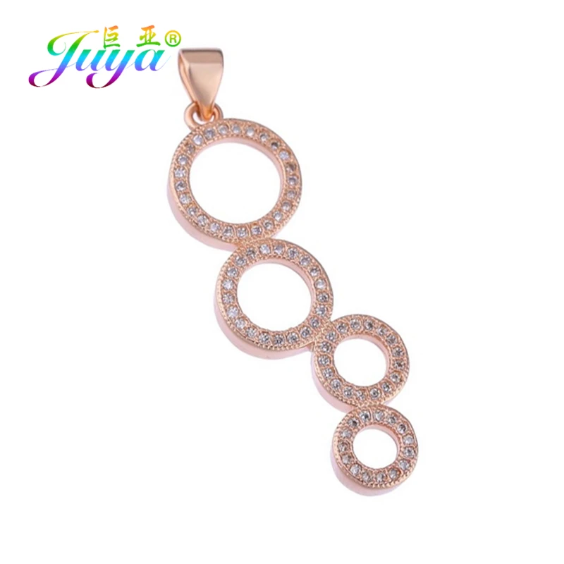 Rose Gold Juya DIY принадлежности для подвесок Micro Pave Циркон Драгоценный Камень Слон Бабочка Эйфелева Подвески в виде башни для женщин и детей модные ювелирные изделия - Окраска металла: Rose Gold