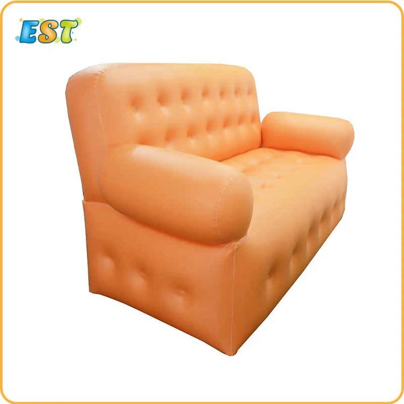 Большой надувной садовый диван-лежак с двухместной надувной кроватью, многофункциональный диван для кемпинга, надувной матрас, мебель для отдыха на открытом воздухе, оранжевый.