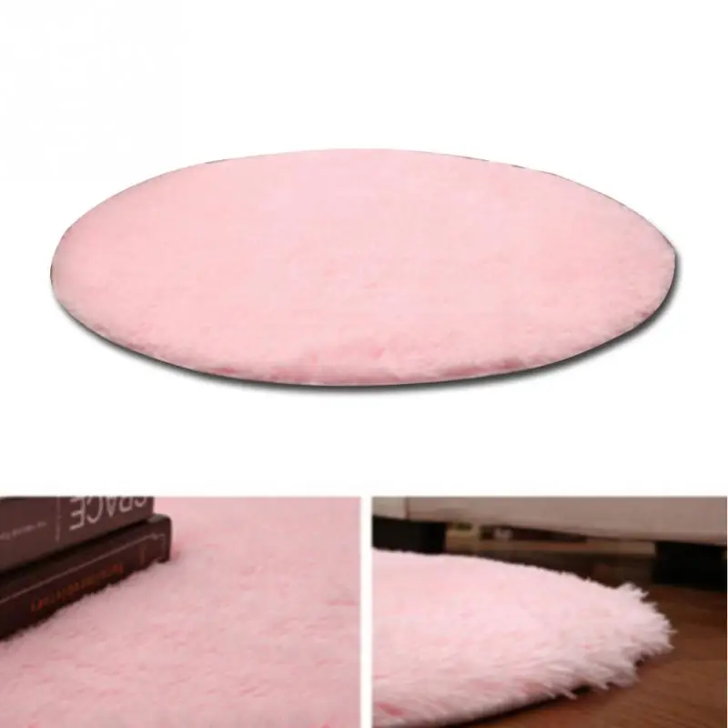 Pink Ковер для гостиной/спальни, противоскользящий мягкий ковер 38 см* 38 см, современный ковер, белый розовый серый, 10 цветов, круглый коврик, ковры - Цвет: Pink
