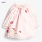 Платья для девочек Little Maven, осенняя одежда для малышей, повседневное Хлопковое платье с цветочной аппликацией, платье в стиле Питера Пэна для детей