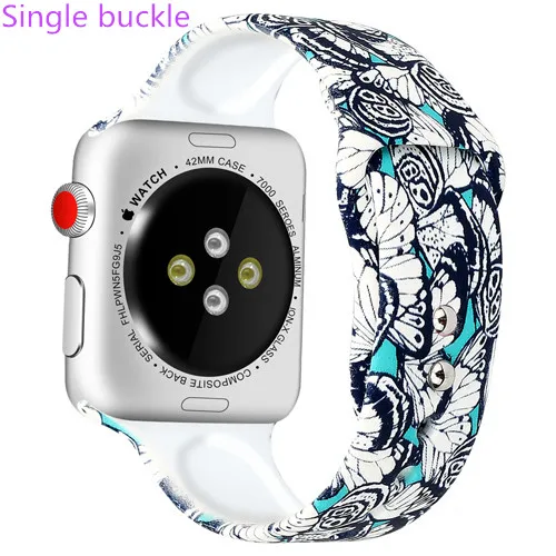 

Christmas Silicone Strap For Apple Watch band 44mm 40mm 42mm 38mm correa Printing bracelet apple Watch iwatch 6 5 4 3 se bands