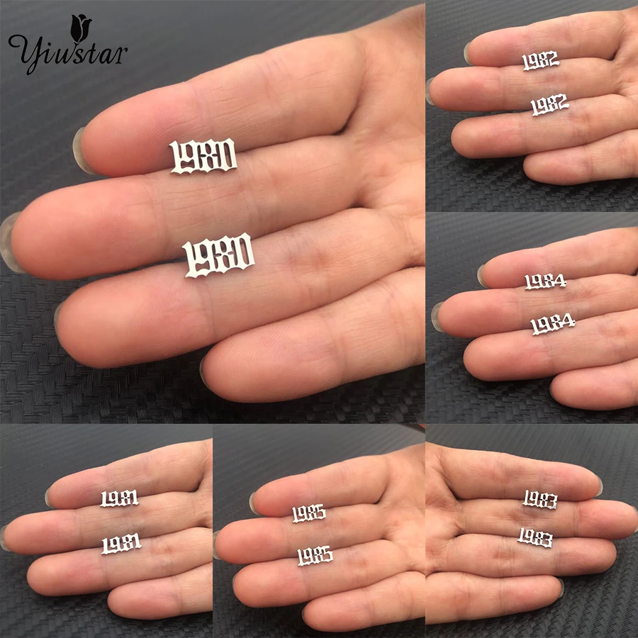 Женские серьги из нержавеющей стали yiustar гвоздики с цифрами и подарок на день