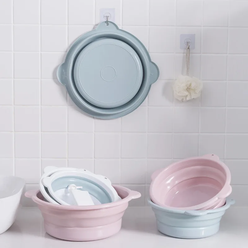 

Foldable washbasin large plastic portable compressed travel small washbasin for students' dormitory foldable basin folding sink
