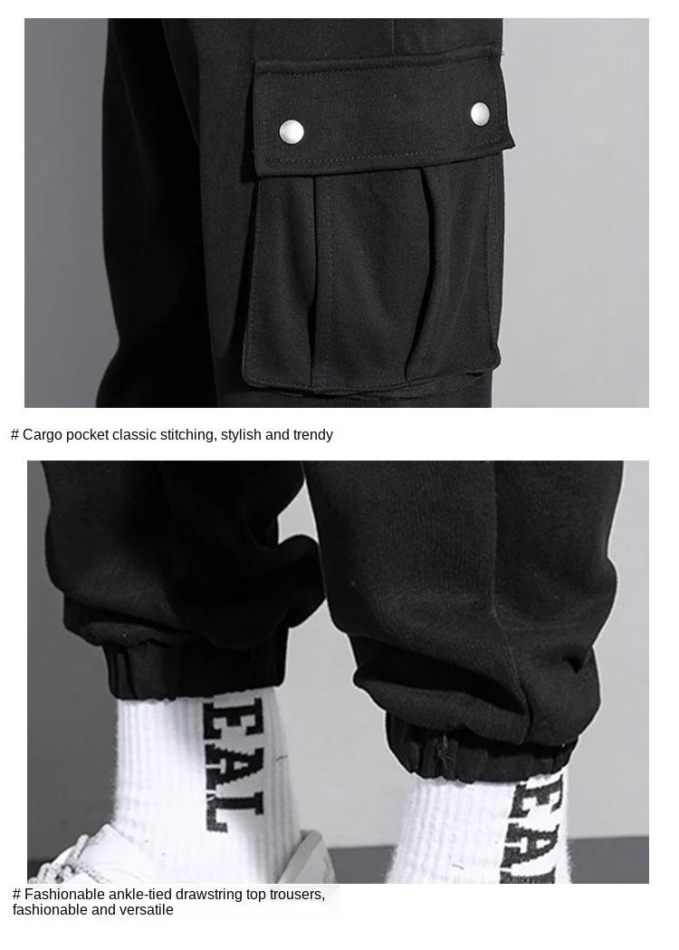 

Men's casual overalls Multi Pocket slim loose large spring autumn spring summer sports trend casual pants men's pants 5LXXL