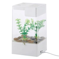 hongyi lazy mini acrylic fish tank desk transparent aquarium creative self cleaning ecological fish tank