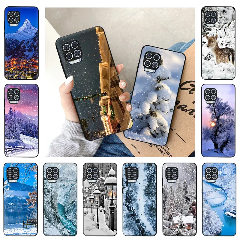 Phone Case for Motorola Moto G Stylus G9 G8 Power One Hype G40 Fusion Edge 20 G10 G60 G50 G30 Ice Mountains Christmas Snow Cover