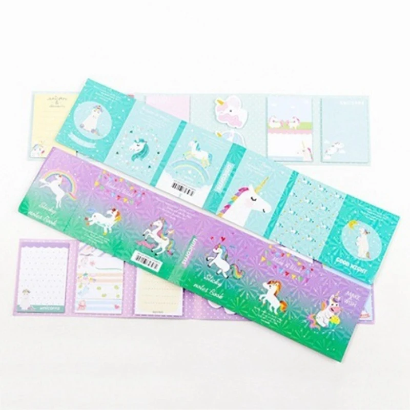 

1 Pcs Cartoon Unicorn Memo Pad Dream Horse Sticky Notes Memo Notebook Weekly Planner Fold Stickers Stationery School Supplies