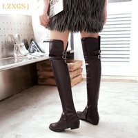 new women over the knee boots round toe low heels female boots 2021 spring fashion casual thight high boots womens spring shoes