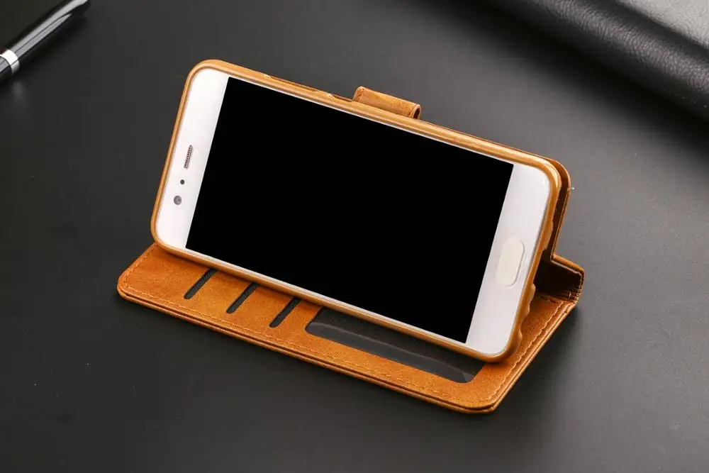 Роскошный деловой Магнитный чехол для Huawei P10 телефона Lite со слотом карт флип