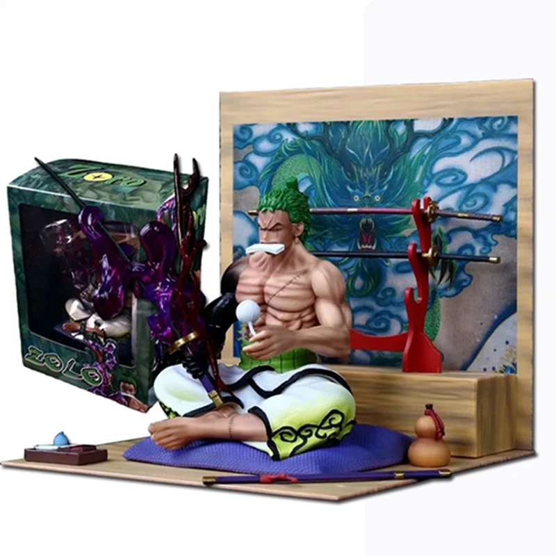 

Аниме One Piece Zoro фигурка сидя позиция 14 см Бесплатная доставка Аниме Модель персонажа игрушка настольное украшение фигурка игрушка
