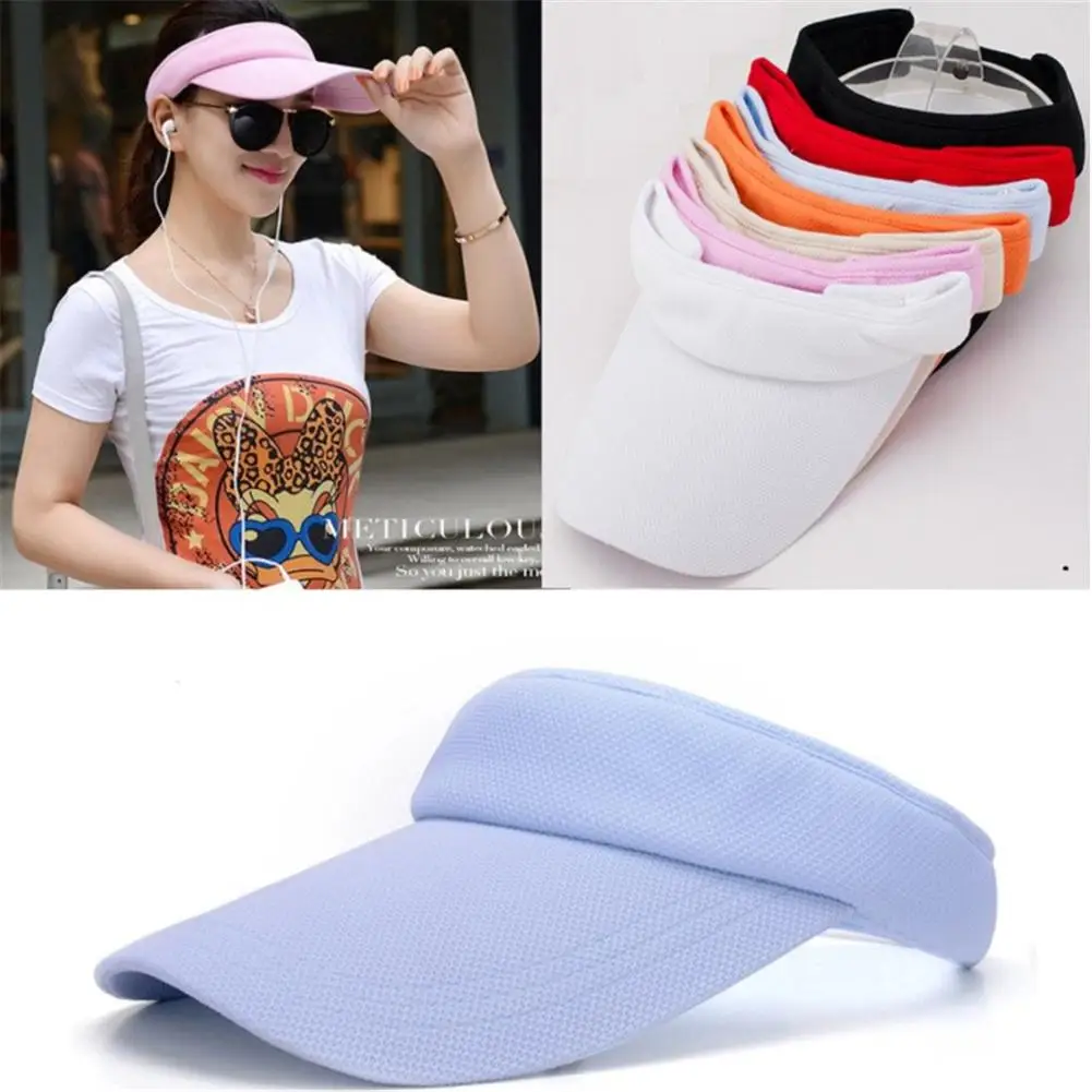 

Spring Summer Sports Sun Hats Women Hat Men's Cap Adjustable Cotton Visor UV Protection Top Empty Tennis Golf Running Sunscreen