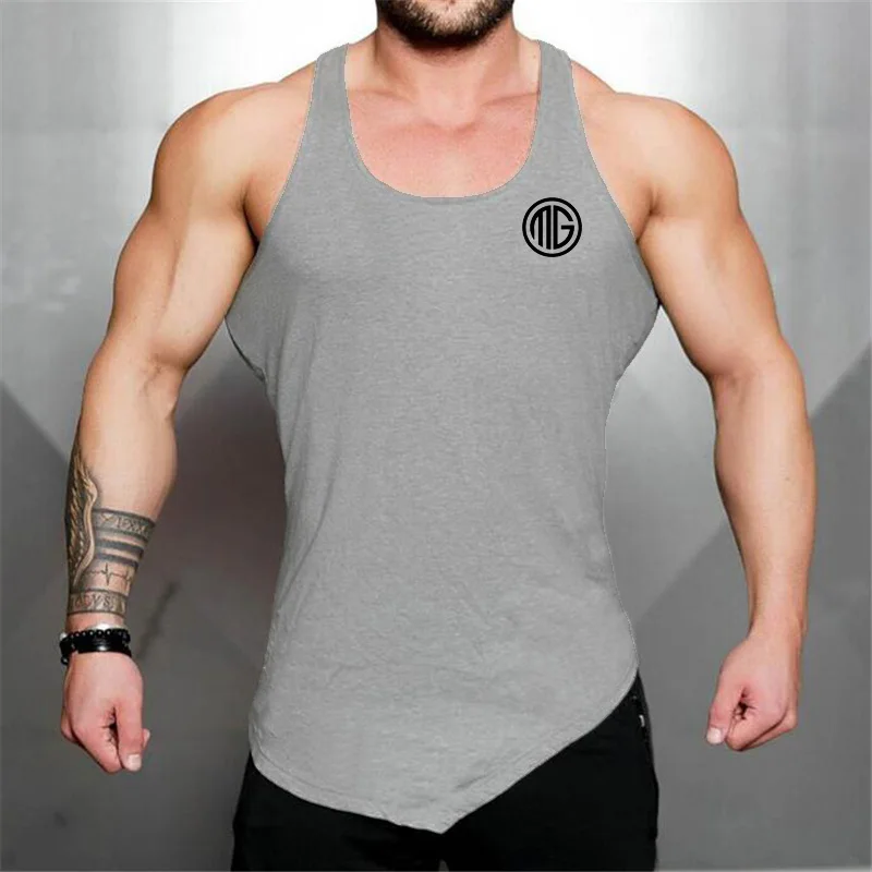 Бренд майка для спортзала Мужская одежда бодибилдинг тренировка модная