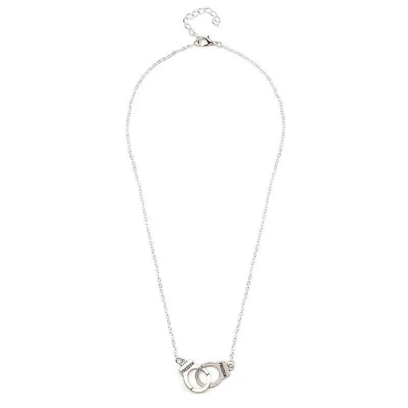 Модное ожерелье с подвеской наручниками длинная металлическая цепочка в уличном