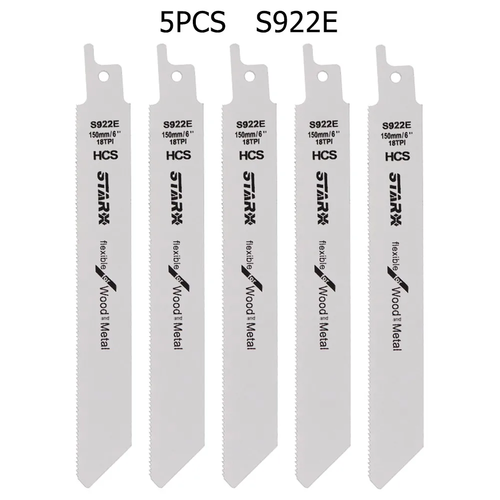 

5pcs 150mm Reciprocating Saw Blade 18TPI PVC Pipe Metal Wood Cutting Saber Saw Woodworking Jig Saw Blades