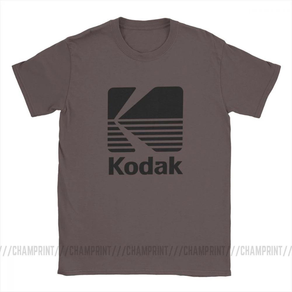 Коричневый Kodak фотография логотип футболка для мужчин камера фильм ретро короткий рукав Винтаж Футболка с круглым вырезом хлопковая одежда дизайнерские футболки - Цвет: Коричневый