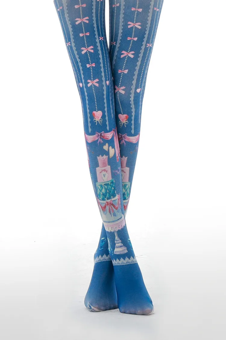 Женские танцевальные носки с принтом торта|Колготки| |