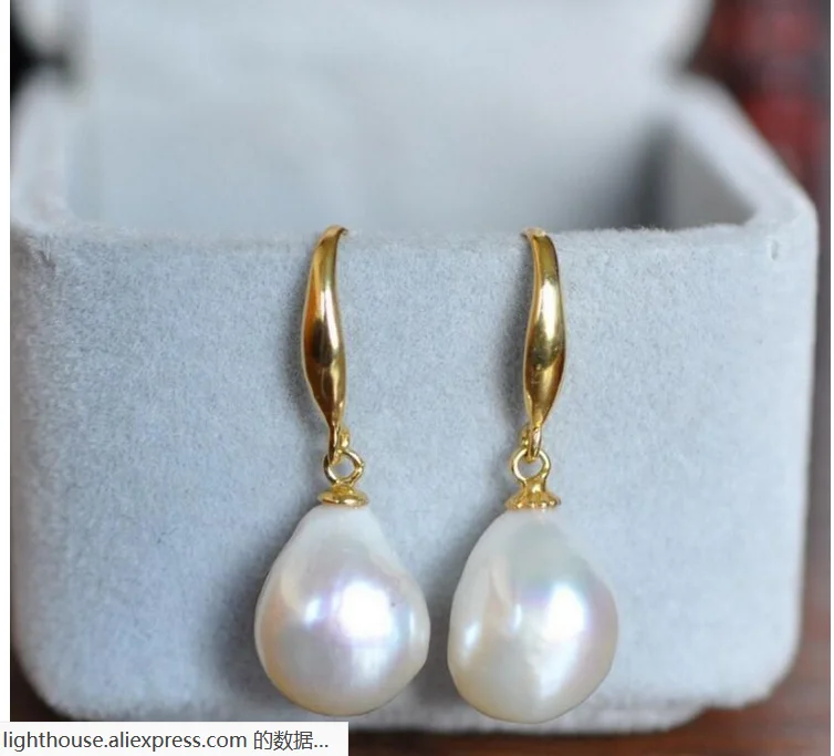 Огромные серьги с белым жемчугом AAA 10-13 мм | Украшения и аксессуары