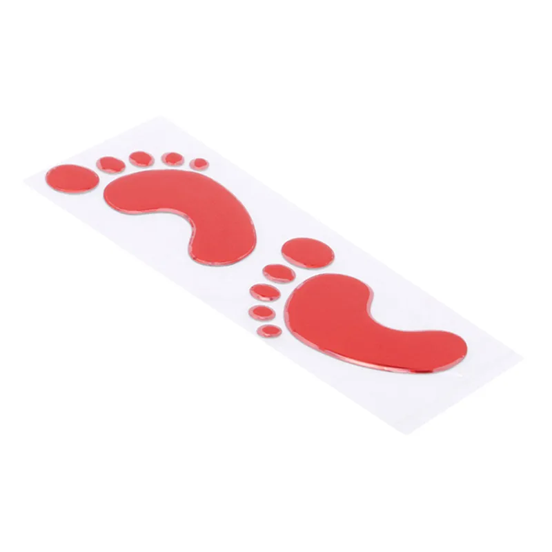 1 пара 3D ПВХ детские следы хромированные Автомобильные наклейки